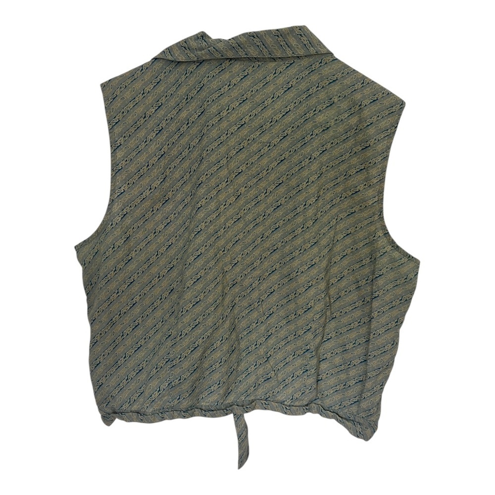 Vintage Cotton Tie-Front Button-Down Tank Large - Picture 3 of 3